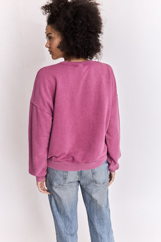 Sweatshirt délavé Paris manches longues