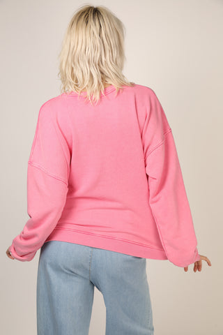 Sweatshirt délavé Paris manches longues