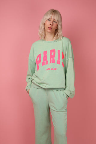 Sweatshirt délavé Paris manches longues