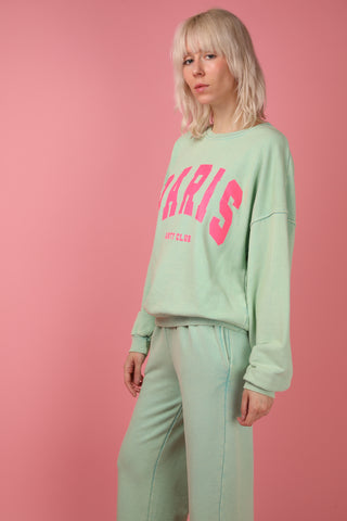 Sweatshirt délavé Paris manches longues