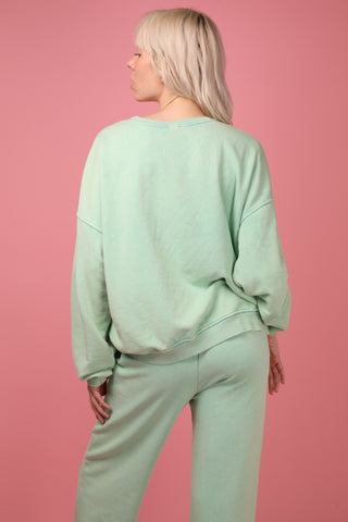 Sweatshirt délavé Paris manches longues