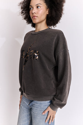 Sweatshirt délavé Rock manches longues