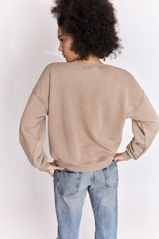 Sweatshirt délavé Rock manches longues