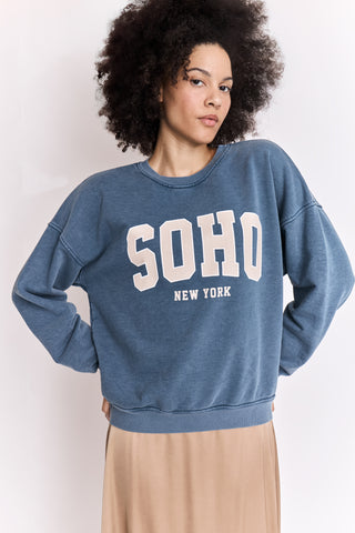 Sweatshirt délavé Soho manches longues