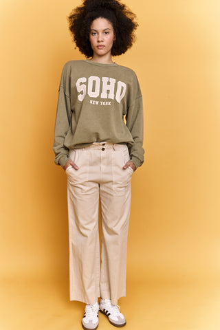 Sweatshirt délavé Soho manches longues