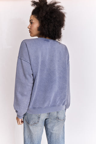 Sweatshirt uni délavé manches longues