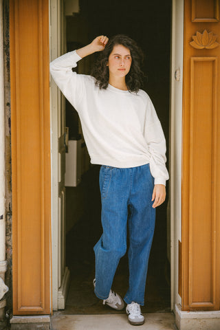 Sweatshirt uni délavé manches longues