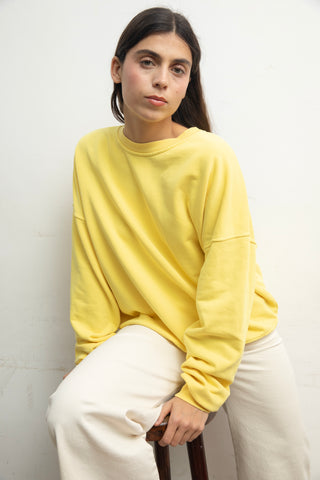 Sweatshirt uni délavé manches longues