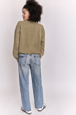 Sweatshirt uni délavé manches longues