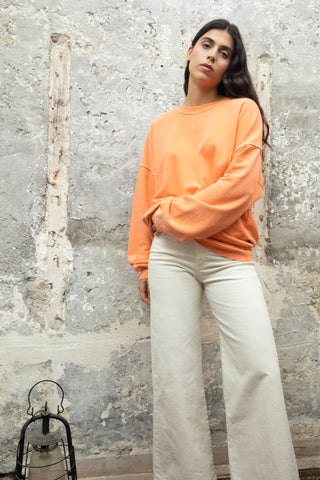 Sweatshirt uni délavé manches longues