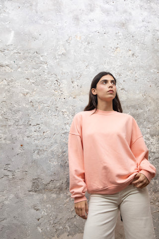 Sweatshirt uni délavé manches longues