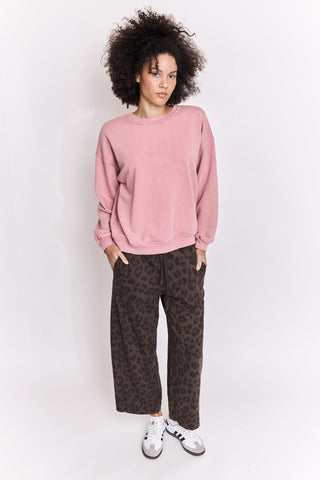 Sweatshirt uni délavé manches longues