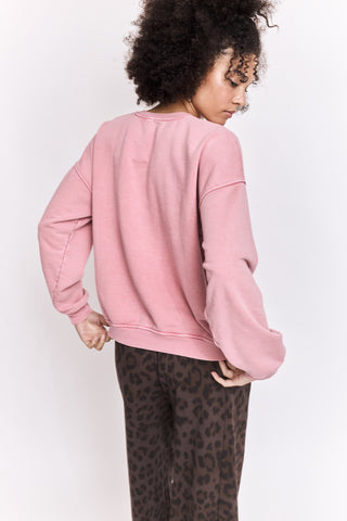 Sweatshirt uni délavé manches longues