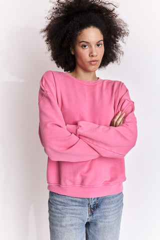 Sweatshirt uni délavé manches longues