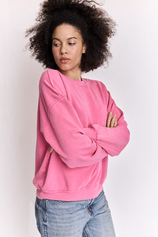 Sweatshirt uni délavé manches longues