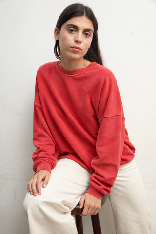Sweatshirt uni délavé manches longues