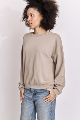 Sweatshirt uni délavé manches longues