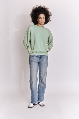 Sweatshirt uni délavé manches longues