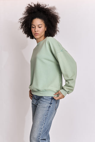 Sweatshirt uni délavé manches longues