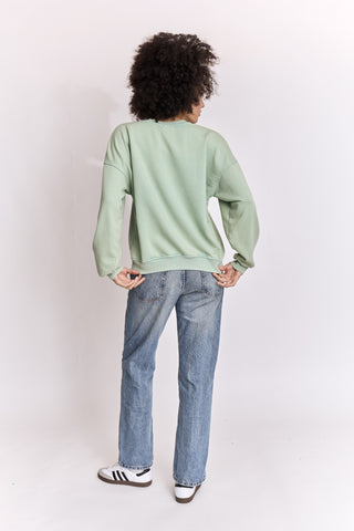 Sweatshirt uni délavé manches longues