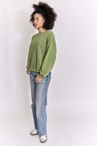 Sweatshirt uni délavé manches longues