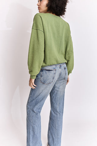 Sweatshirt uni délavé manches longues