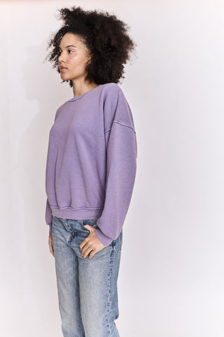 Sweatshirt uni délavé manches longues