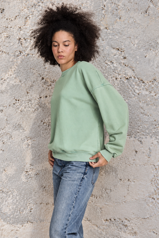 Sweatshirt uni délavé manches longues