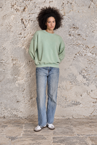 Sweatshirt uni délavé manches longues