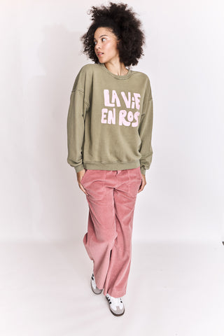 Sweatshirt délavé La Vie En Rose manches longues