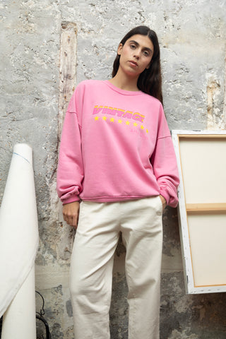 Sweatshirt délavé Vintage Arty Club manches longues