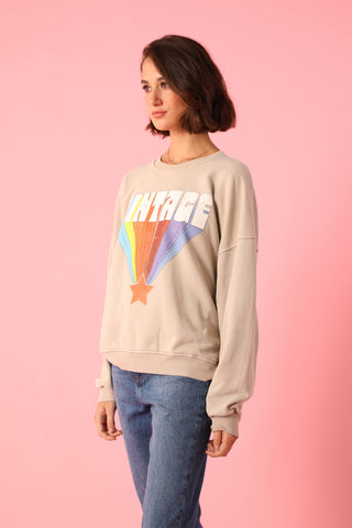 Sweatshirt délavé Vintage manches longues
