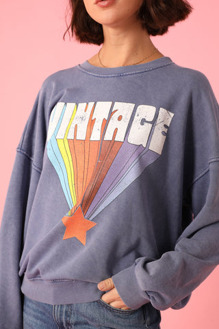 Sweatshirt délavé Vintage manches longues