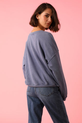 Sweatshirt délavé Vintage manches longues