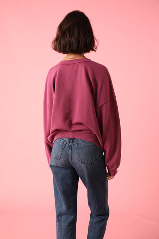 Sweatshirt délavé Vintage manches longues