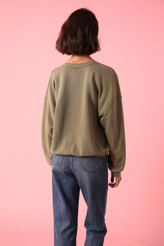 Sweatshirt délavé Vintage manches longues