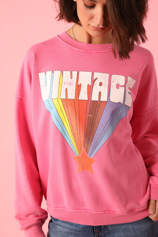Sweatshirt délavé Vintage manches longues
