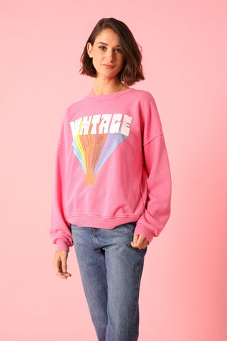 Sweatshirt délavé Vintage manches longues