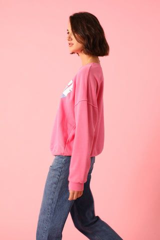 Sweatshirt délavé Vintage manches longues