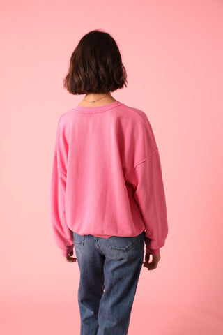 Sweatshirt délavé Vintage manches longues