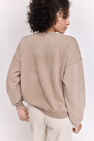 Sweatshirt délavé Vintage manches longues