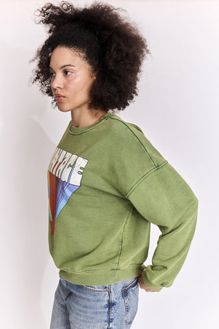 Sweatshirt délavé Vintage manches longues