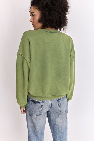 Sweatshirt délavé Vintage manches longues