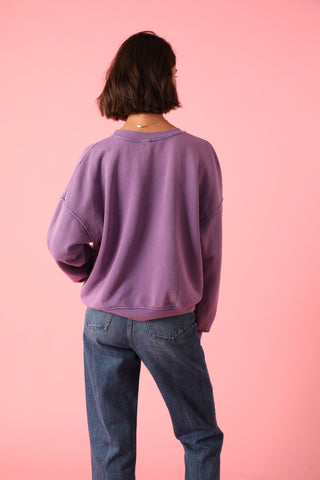 Sweatshirt délavé Vintage manches longues
