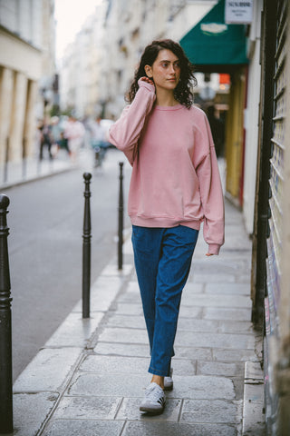 Sweatshirt uni délavé manches longues