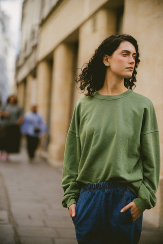 Sweatshirt uni délavé manches longues