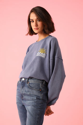 Sweatshirt délavé Island Life manches longues