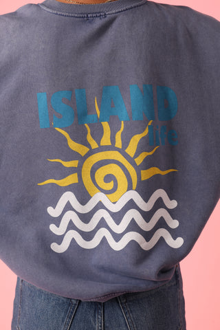 Sweatshirt délavé Island Life manches longues