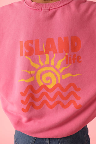 Sweatshirt délavé Island Life manches longues