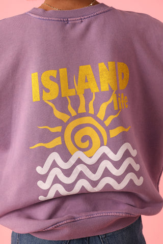 Sweatshirt délavé Island Life manches longues